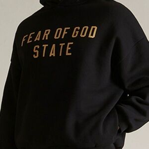 Essentials Fear of God State Black oversized Hoodie in Small